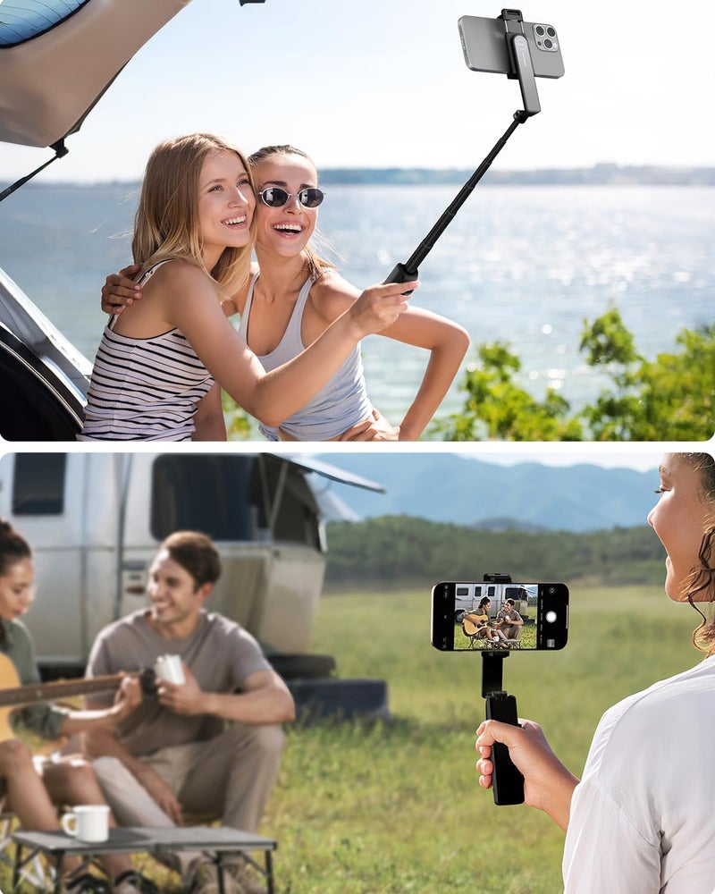 Viozon Aluminum Alloy Wireless Selfie Stick, Lightweight Extendable Pocket-Size Phone Stick with Remote, Compact Travel Selfie Stick Compatible with 4–7" Smartphones for Vlog/Film B - Image 2